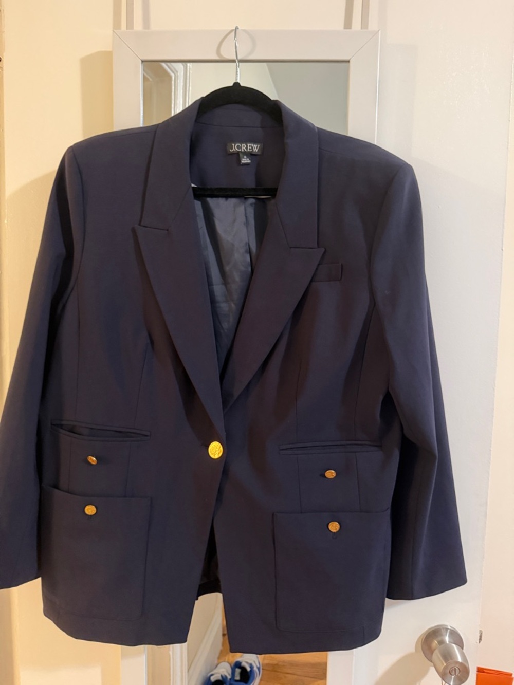J. Crew Dark Navy Blazer with Gold Buttons
